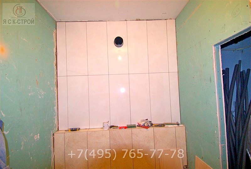 Ремонт маленькой ванной комнаты - потолок будет опускаться и будет ровным 